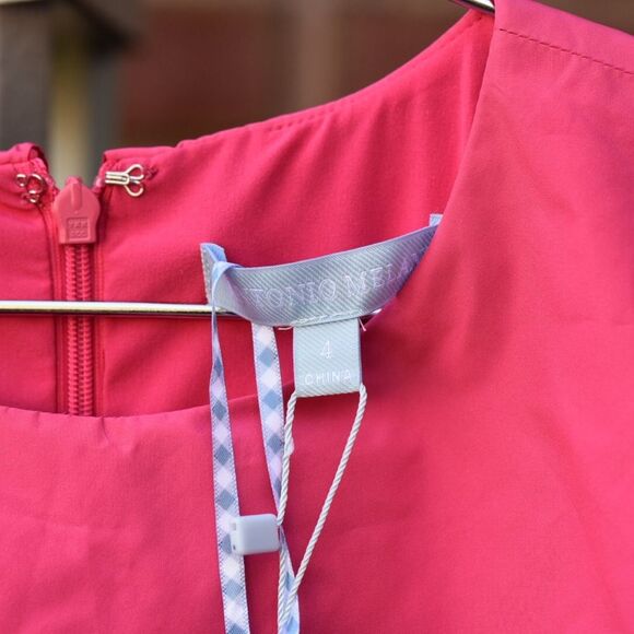 New Antonio Melani x Jennifer Sumko Rachel 4 Taffeta Capelet Barbie Pink Smock - Picture 5 of 15